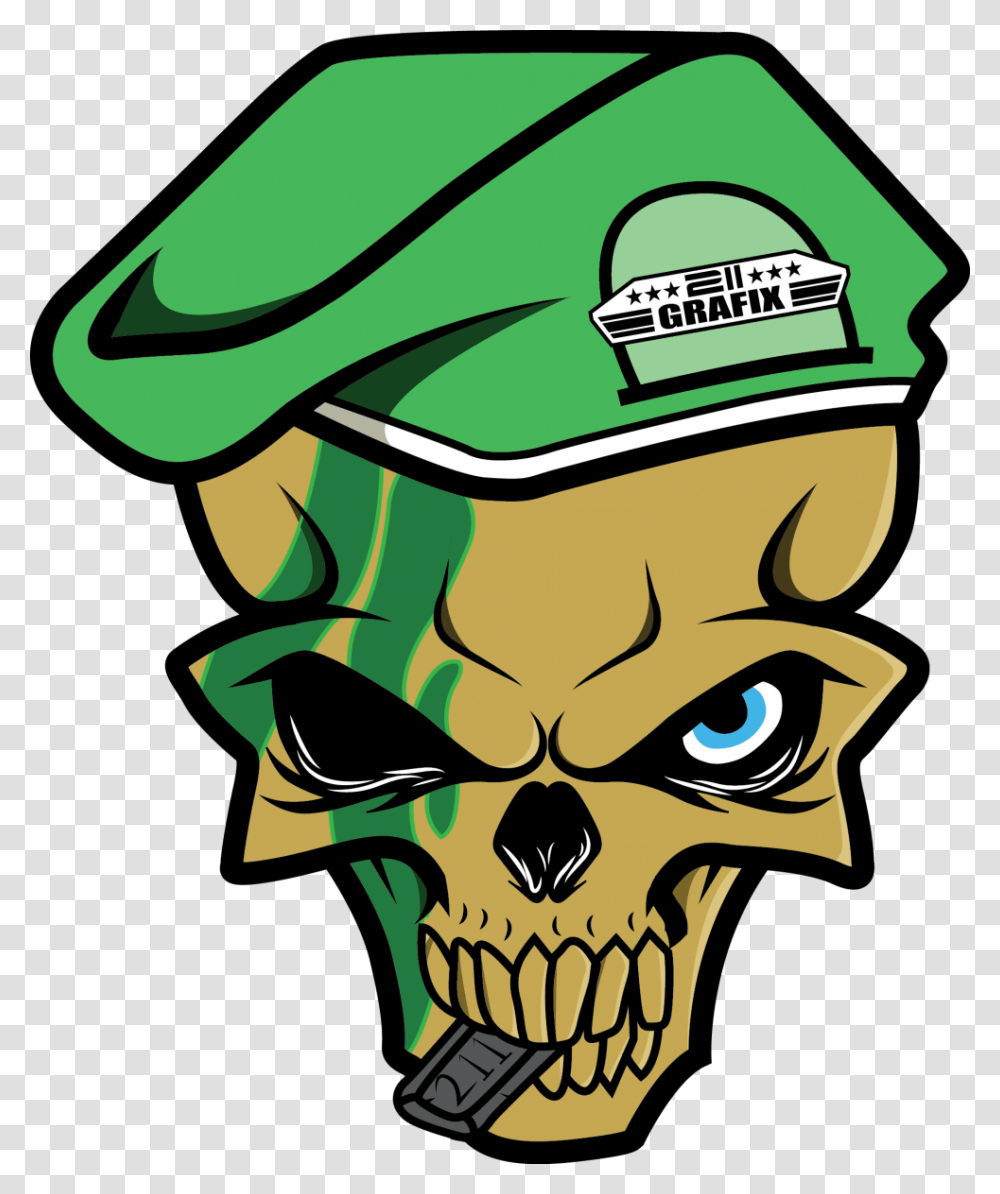 Skull Logo, Green, Baseball Cap, Hat Transparent Png