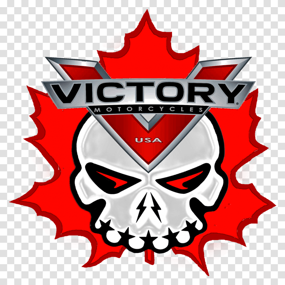 Skull Logo Maple Leaf On Trans Backgroundclass Victory Motorcycles, Poster, Advertisement, Armor Transparent Png