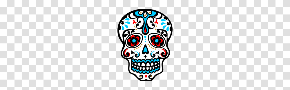 Skull Mex Flowers Patterns Skulls Mexican, Floral Design, Stencil Transparent Png