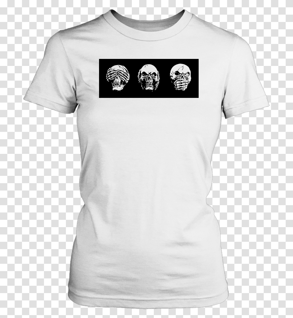 Skull No Evil Tee Crest, Apparel, Sleeve, T-Shirt Transparent Png