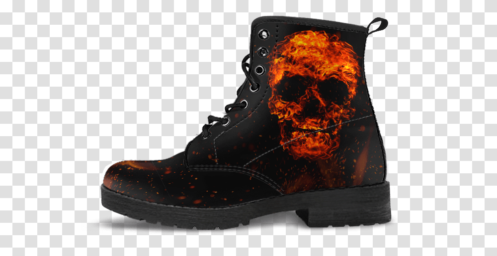 Skull Obsession Flaming Skull Boots Moon's Knows Boots, Apparel, Shoe, Footwear Transparent Png