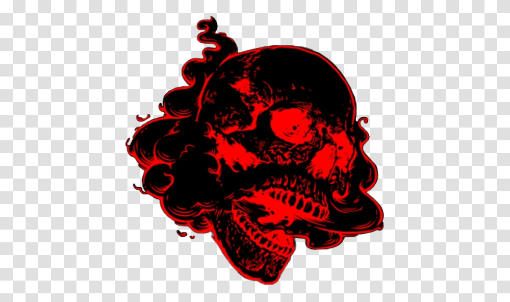 Skull Red Black Skulls Smoke Smokey Dead Bones Freetoed Red Smoke Skull, Light, Art, Graphics, Symbol Transparent Png
