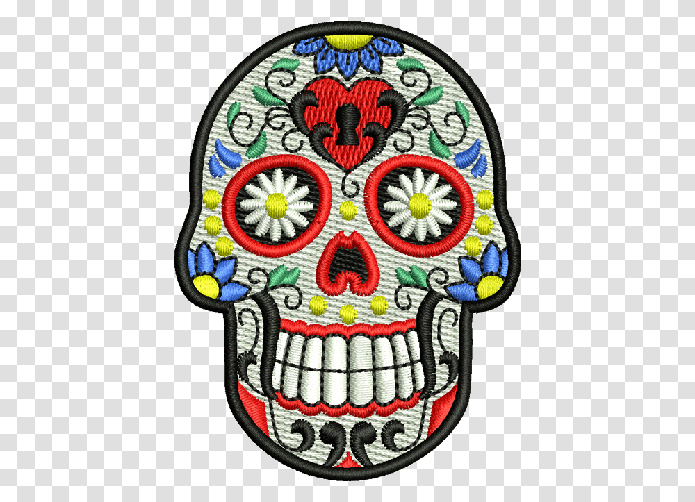 Skull, Rug, Embroidery, Pattern, Cushion Transparent Png