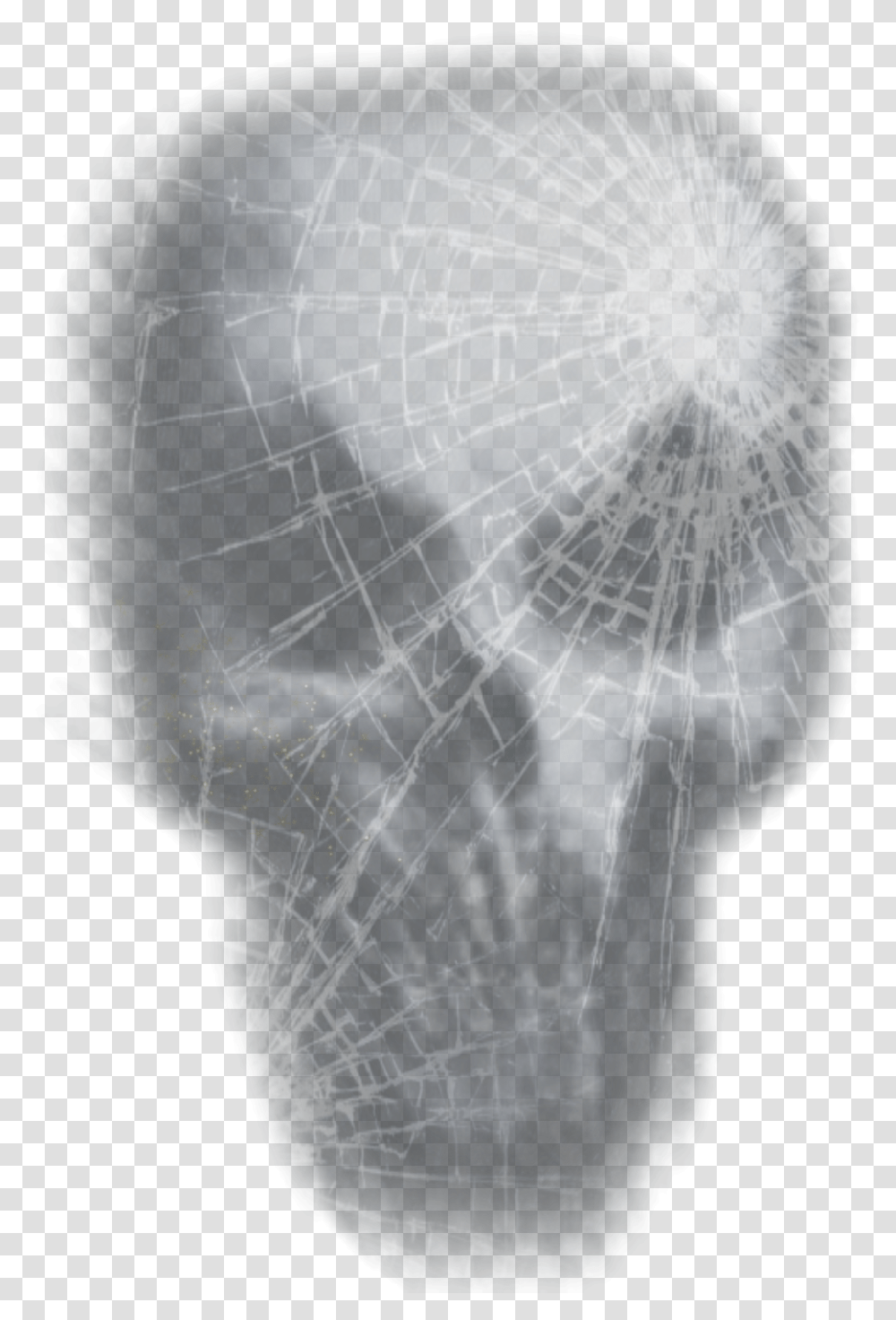 Skull Shattered Glass Ice, Spider Web Transparent Png