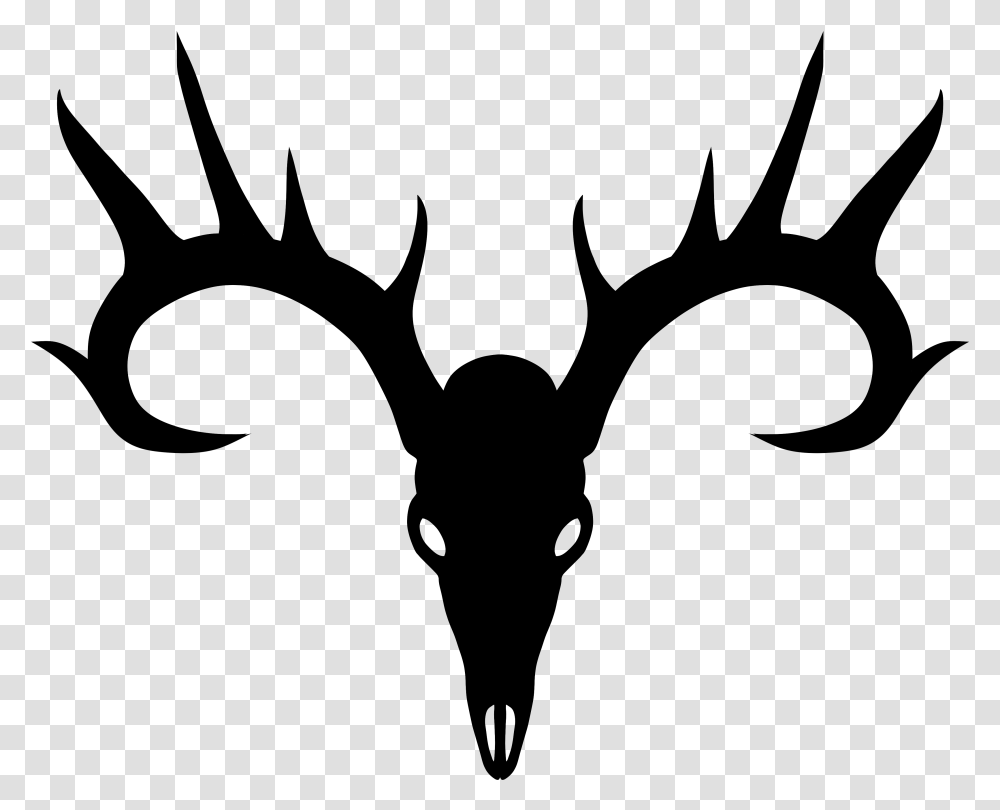 Skull Silhouette Deer Head, Gray, World Of Warcraft Transparent Png