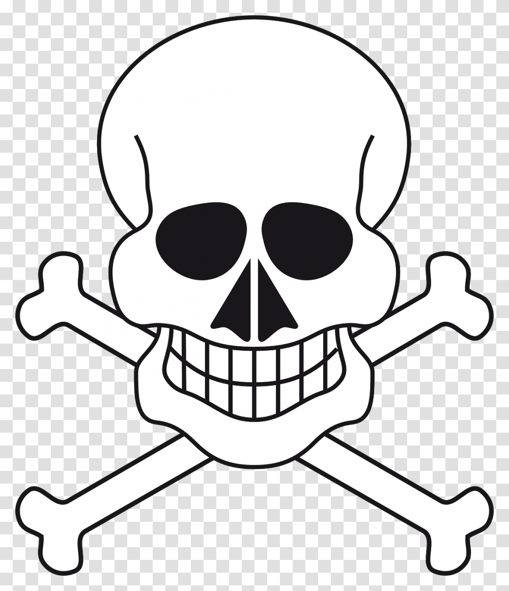 Skull Skeleton Pirate Free Picture Iskelet, Stencil, Drawing Transparent Png