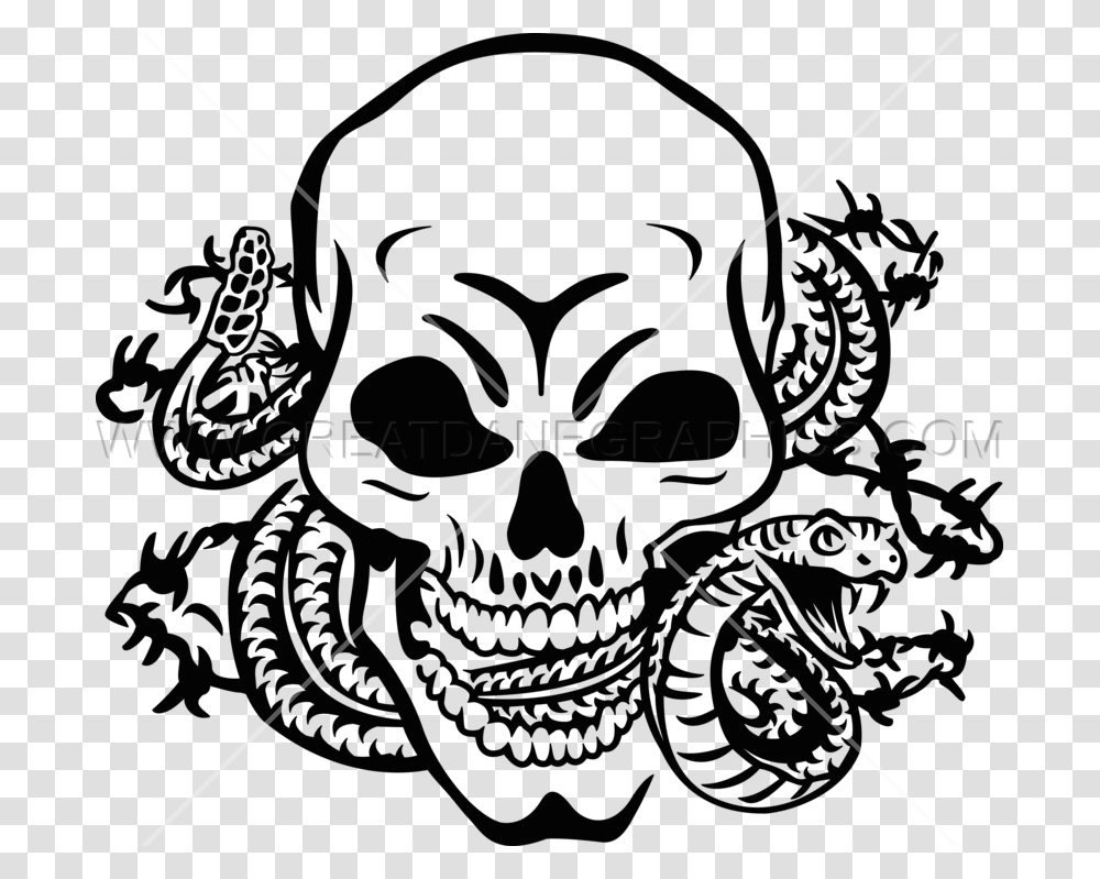 Skull Snake Drawing At Getdrawings Skull With Snakes, Pattern Transparent Png