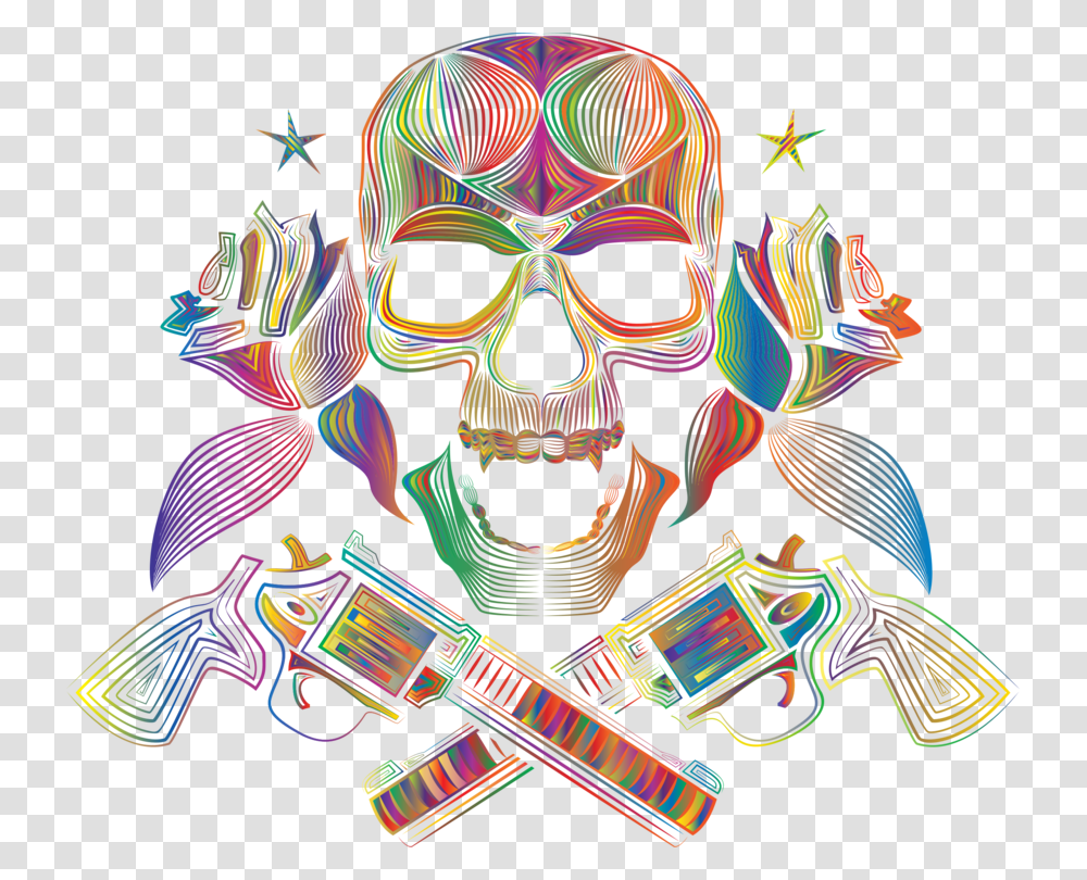 Skull Template Cartoons Skull Psychedelic, Person, Human, Doodle Transparent Png