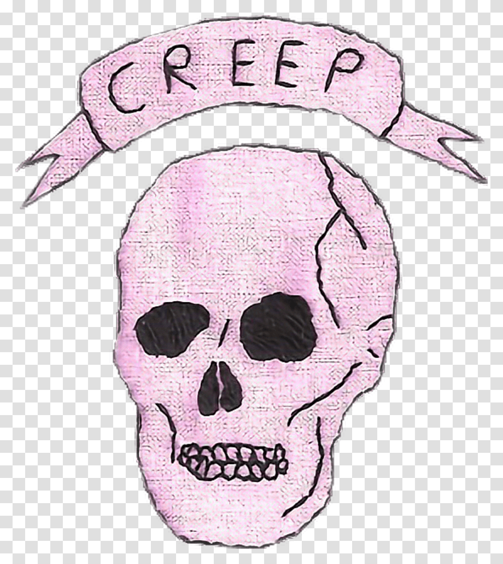 Skull Tumblr Skull Creep, Drawing, Head, Doodle Transparent Png