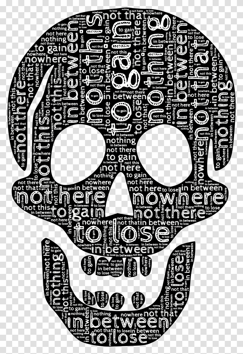 Skull Typography Clip Arts Typography Skull, Pattern, Doodle, Drawing Transparent Png