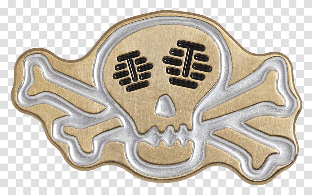 Skull & Bones Gold Flame Icon Ball Marker - Studio B Automotive Decal, Logo, Symbol, Trademark, Badge Transparent Png