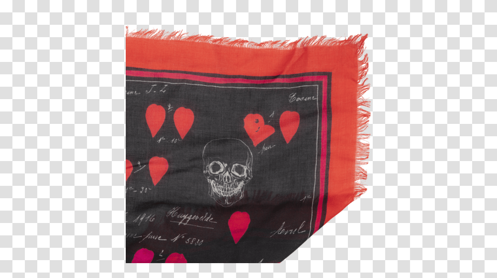 Skull & Heart Print Scarf Day Of The Dead, Clothing, Apparel, Cushion, Bag Transparent Png