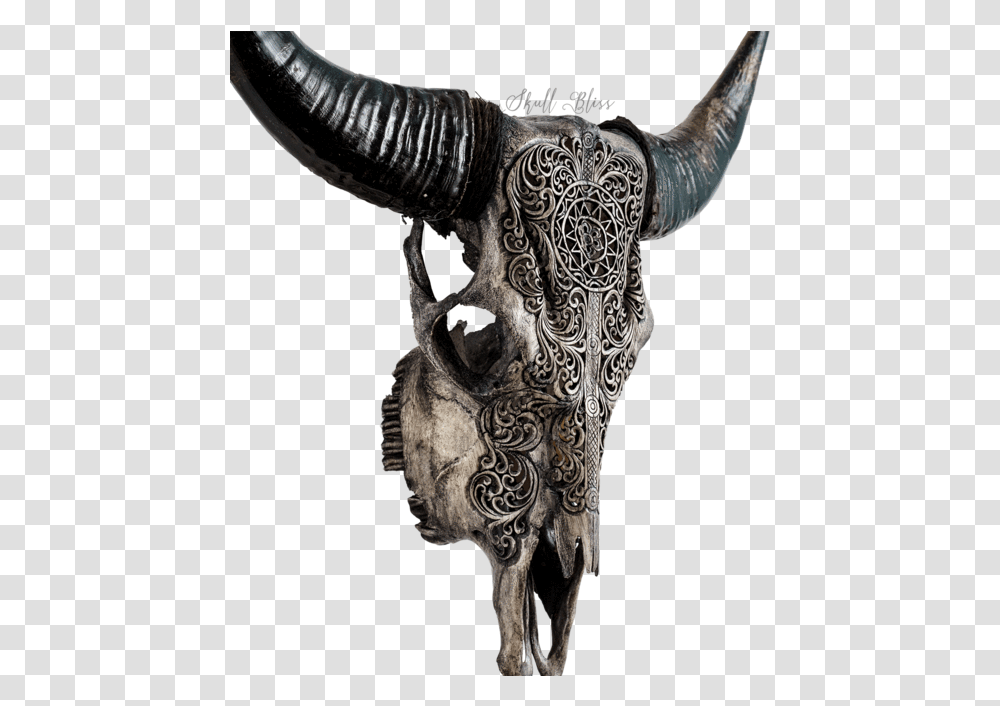 Skull Variant Skull Only Carved Longhorn Skull, Bronze, Animal, Cross Transparent Png