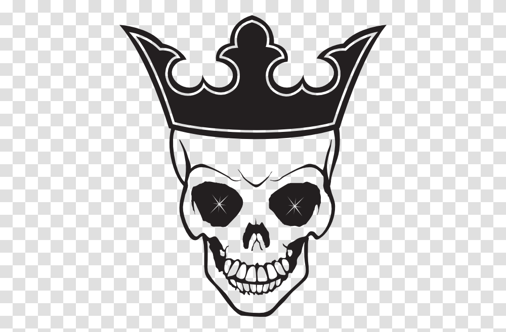 Skull With A Crown Sketch, Stencil, Sunglasses, Accessories Transparent Png