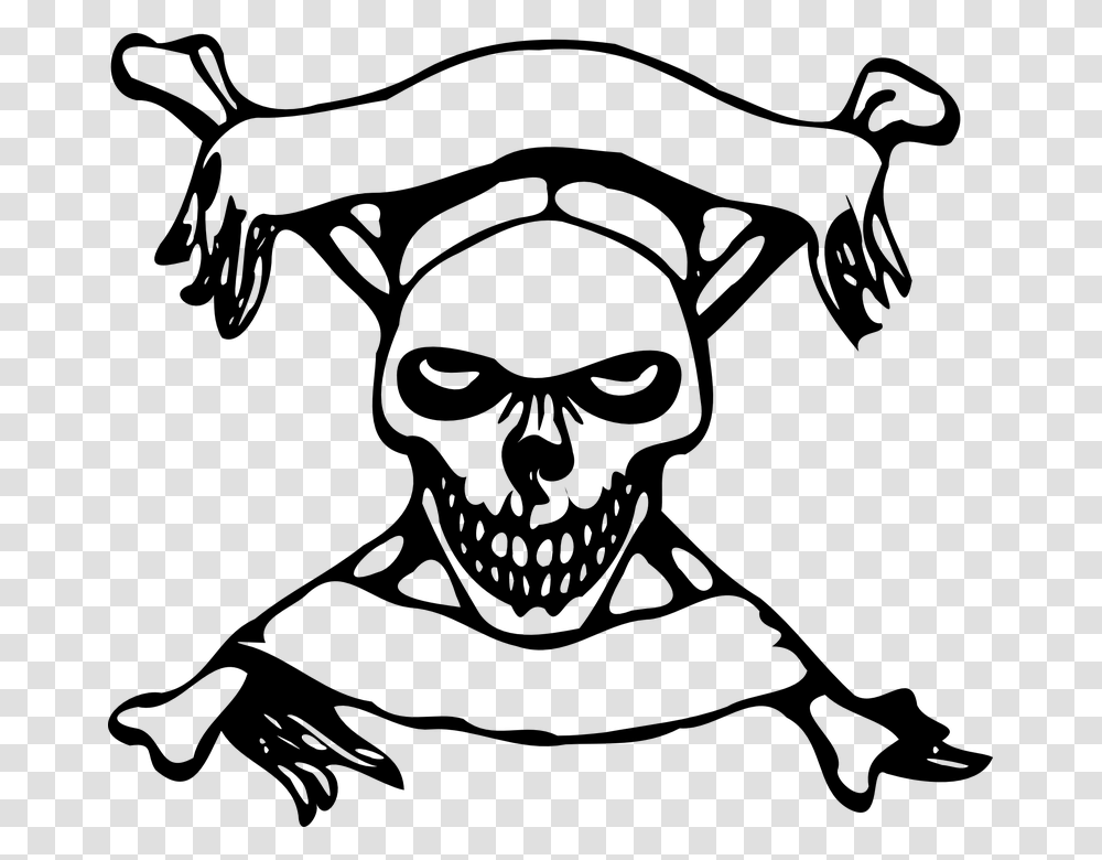 Skull With Banners Clip Art, Gray, World Of Warcraft Transparent Png