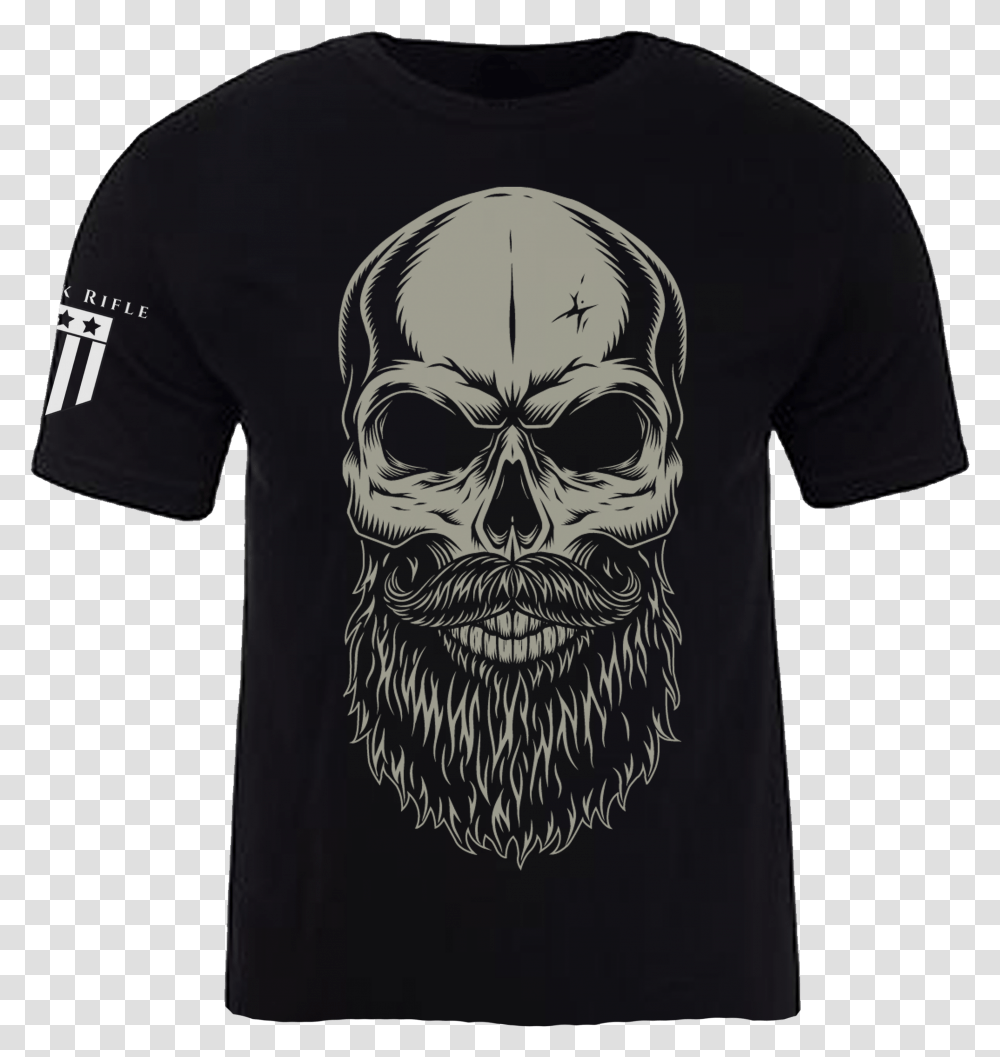 Skull With Beard, Apparel, Face, T-Shirt Transparent Png