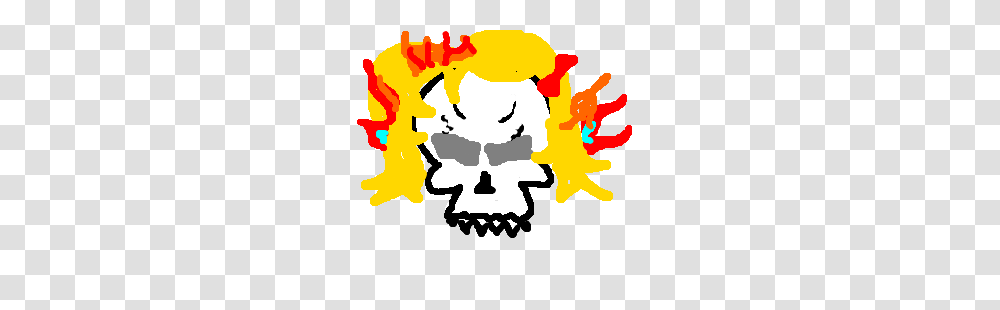 Skull With Blonde Wig Bursts Into Flames, Poster, Advertisement Transparent Png
