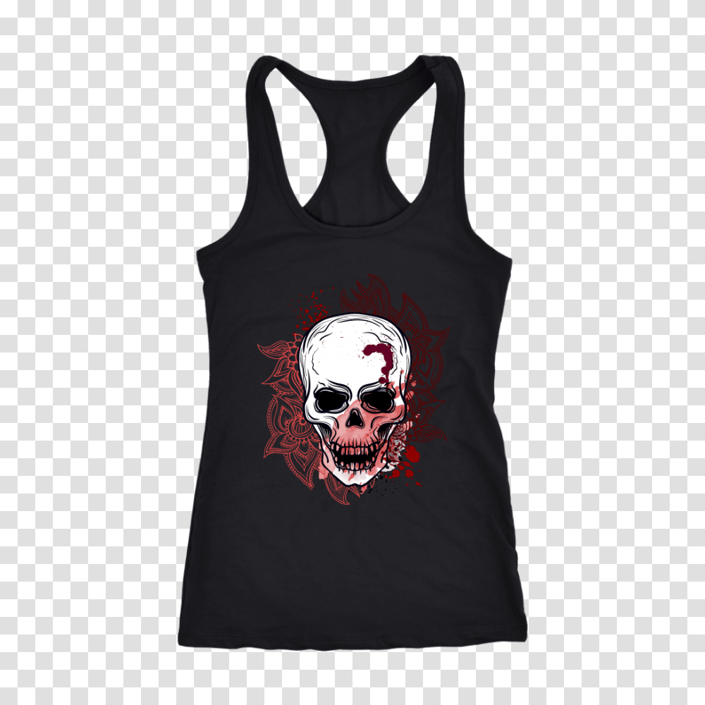 Skull With Blood Splatter Flowers Tanks Skull Obsession, Apparel, Sunglasses, Accessories Transparent Png