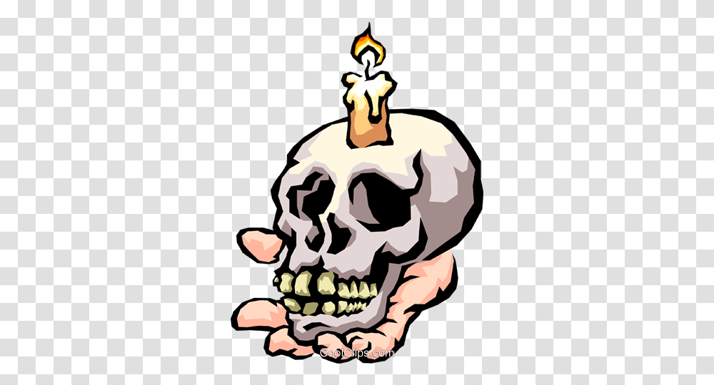 Skull With Candle Royalty Free Vector Clip Art Illustration, Teeth, Mouth, Jaw, Animal Transparent Png