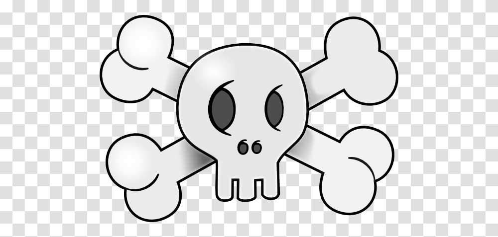 Skull With Cross Bones Clip Art For Web, Stencil, Sewing Transparent Png