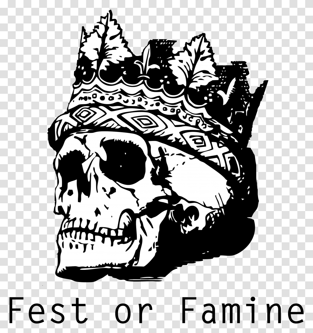 Skull With Crown, Accessories, Accessory, Stencil, Jewelry Transparent Png