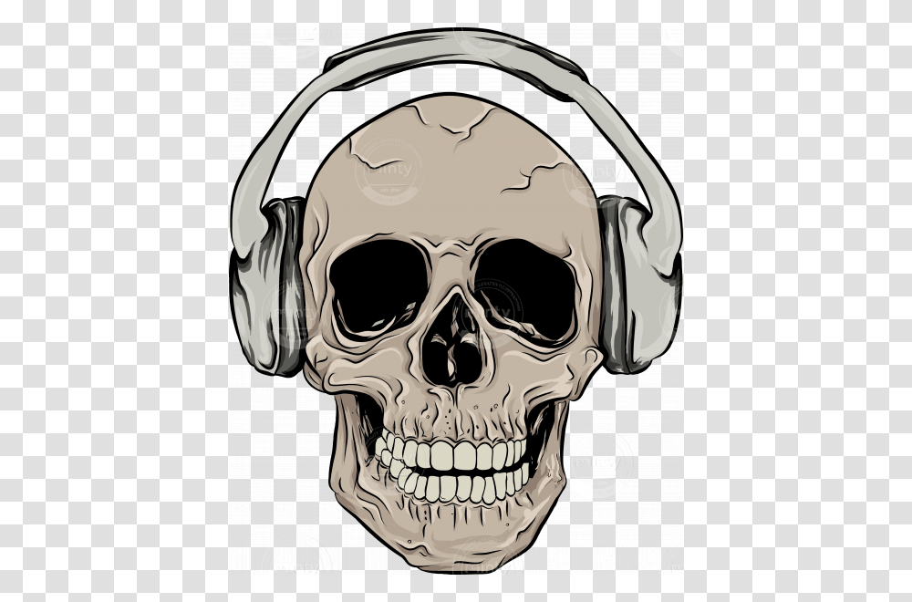 Skull With Headphones, Helmet, Sunglasses, Face, Jaw Transparent Png