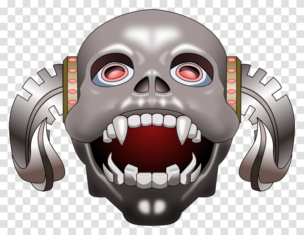Skull With Horns, Jaw, Teeth, Mouth, Lip Transparent Png