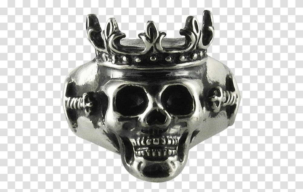 Skull With King's Crown And Sword Ring Skull, Helmet, Clothing, Apparel, Sunglasses Transparent Png