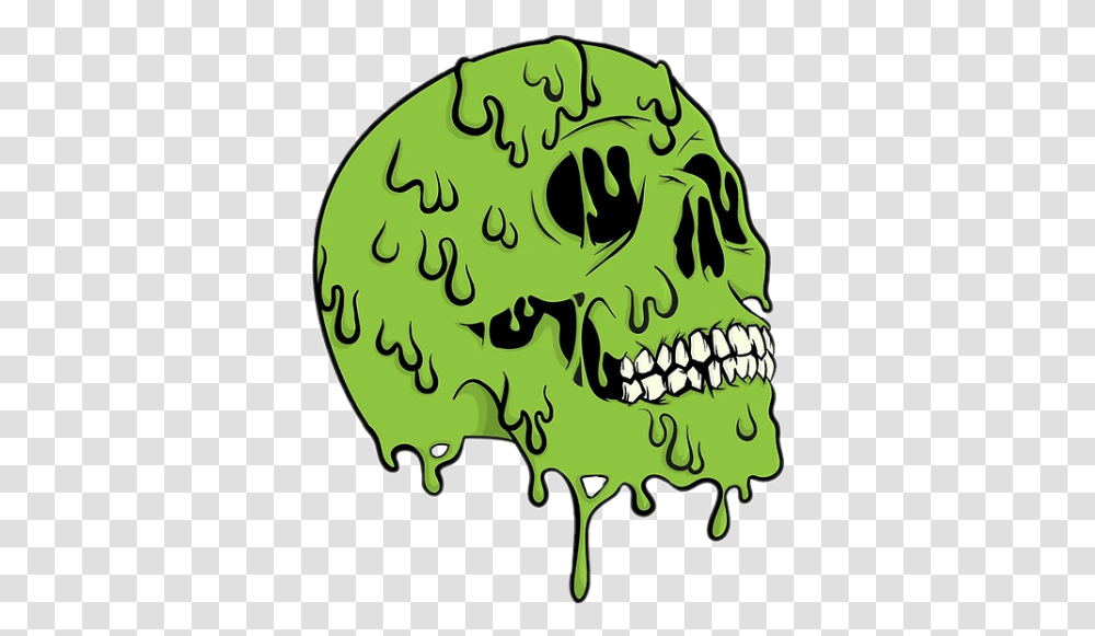 Skull Zombie Toxic Urban Cool Art Green Colors Sticker, Halloween, Teeth, Mouth, Lip Transparent Png
