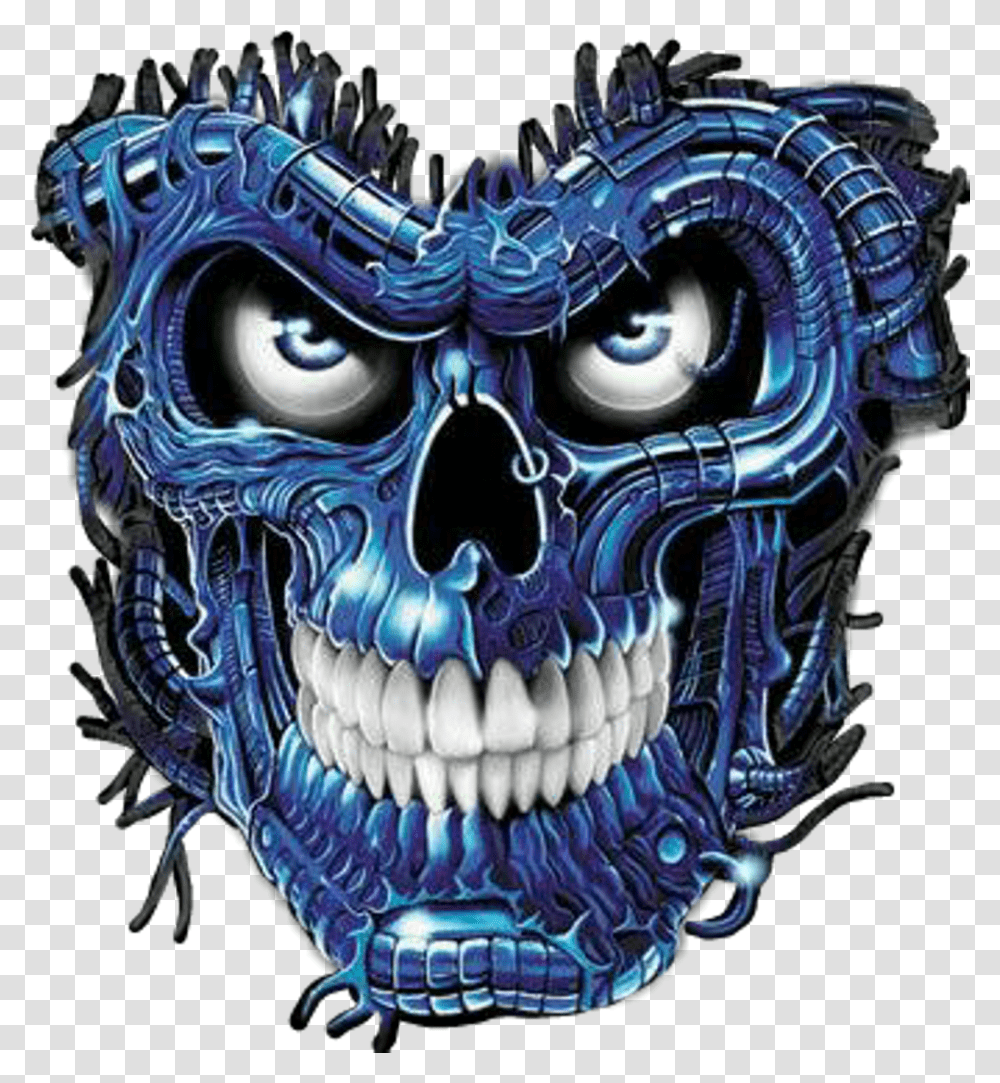 Skullart Biomechanical Skull Horror Evil Skull Prepaid Cards, Mask, Halloween, Costume Transparent Png