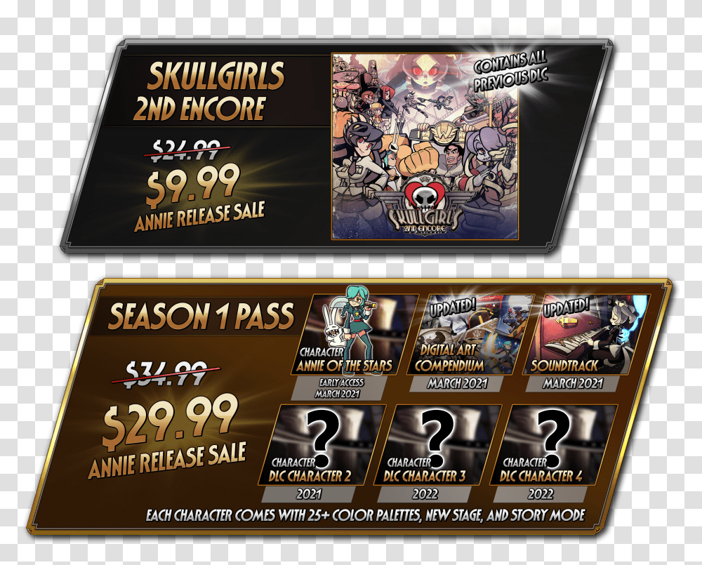 Skullgirls 2nd Encore Steam News Hub Skullgirls 2nd Encore Dlc Transparent Png