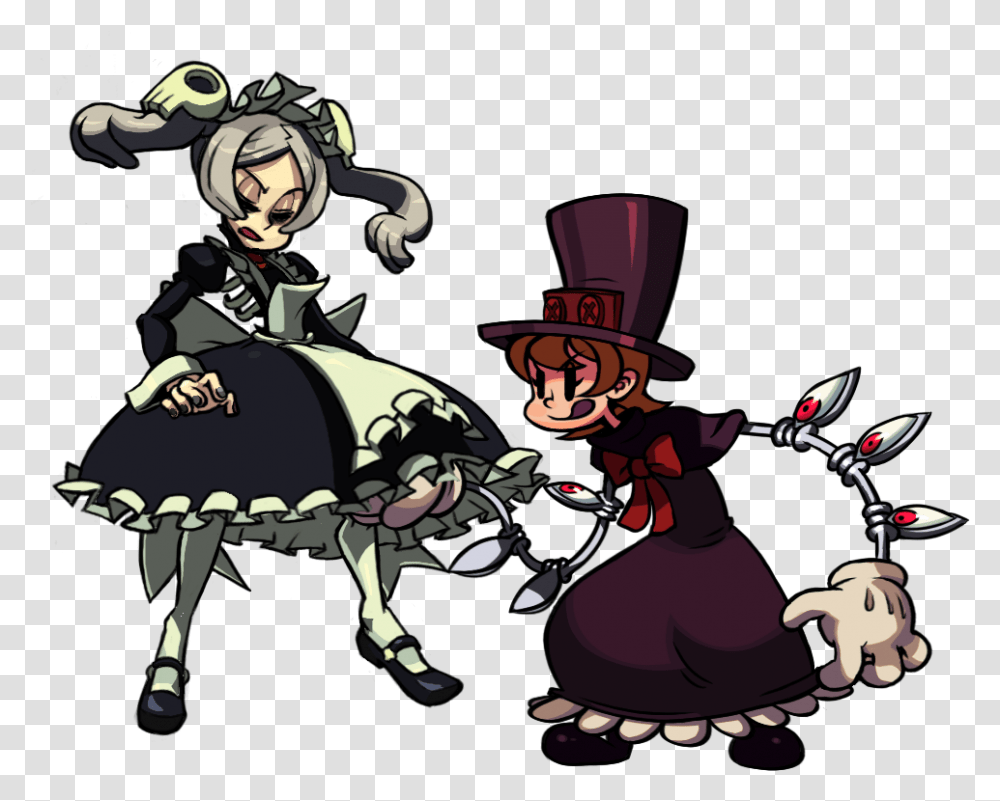 Skullgirls Pyrocynical And Ara Skullgirls Marie And Peacock, Person, Helmet, Clothing, People Transparent Png