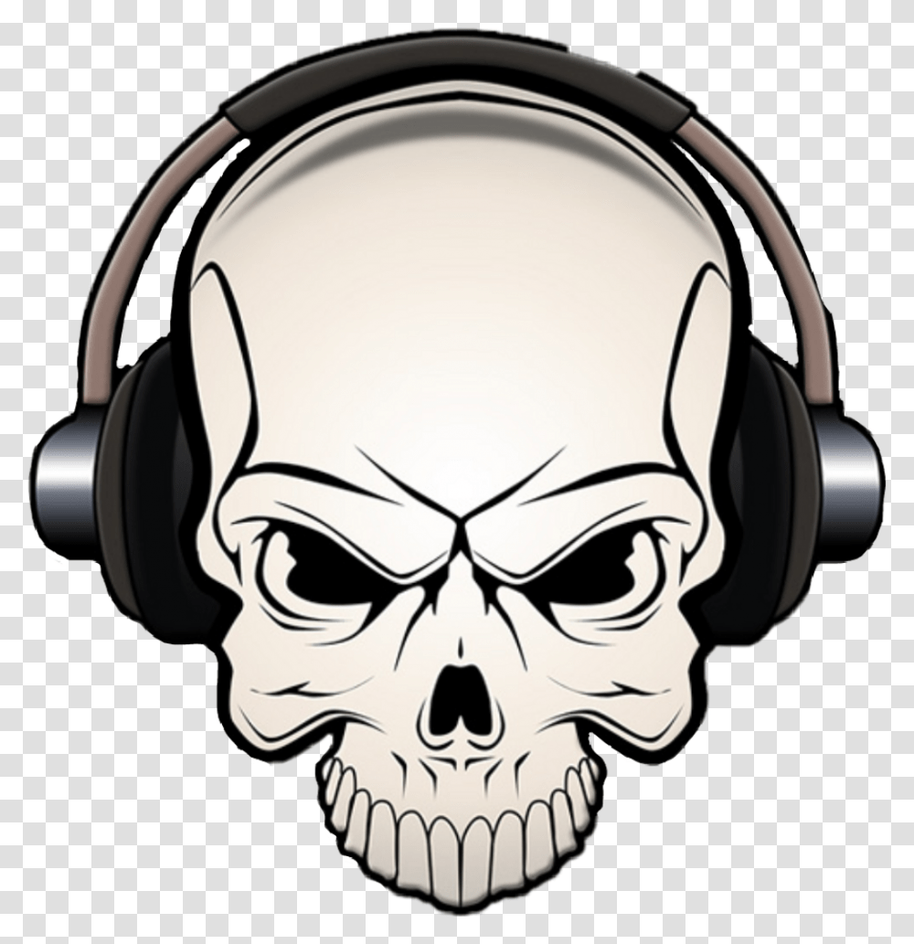 Skullhead Headphones Skull Horror Shokhorror Freetoedit, Electronics, Headset, Face Transparent Png