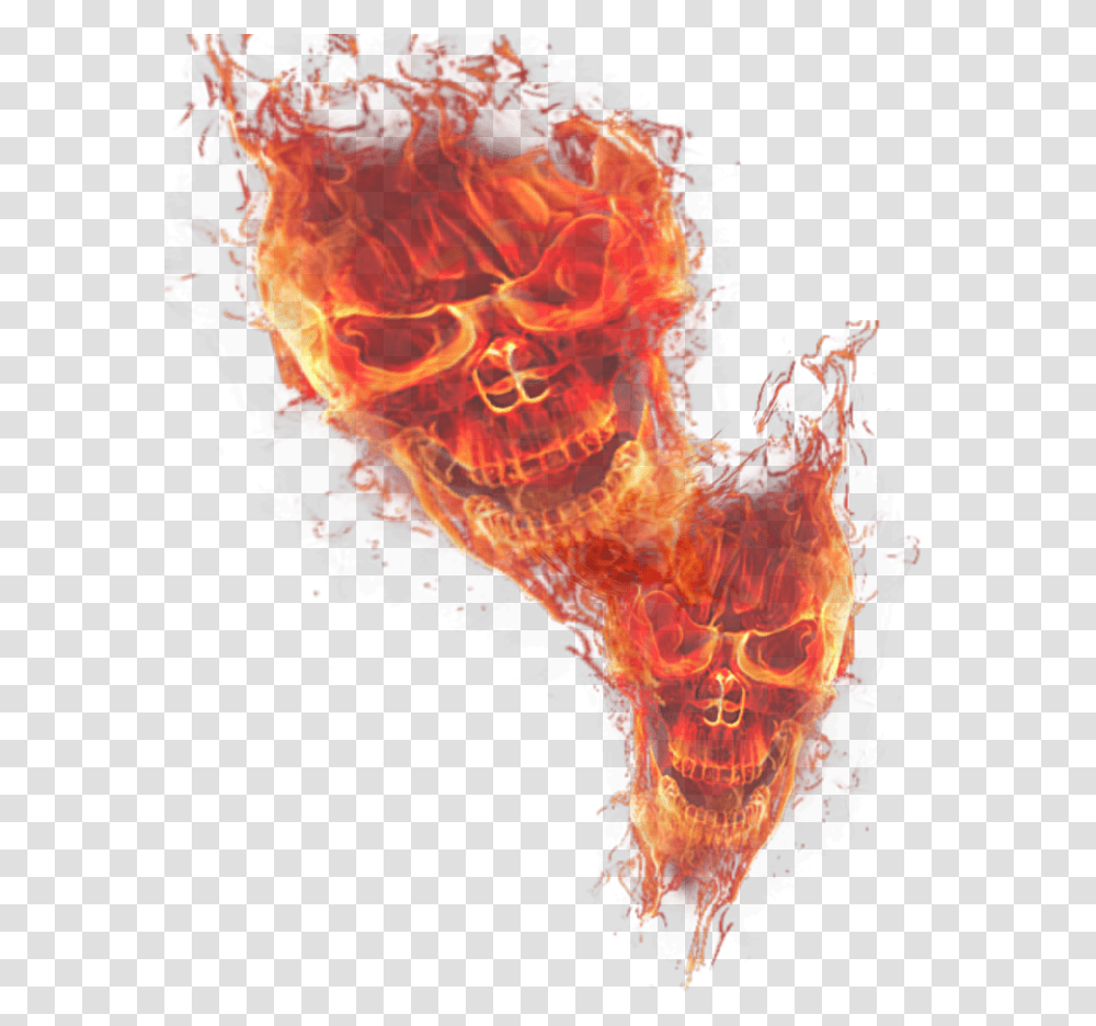 Skulls Fire Fire Skull Background, Bonfire, Flame, Smoke Transparent Png
