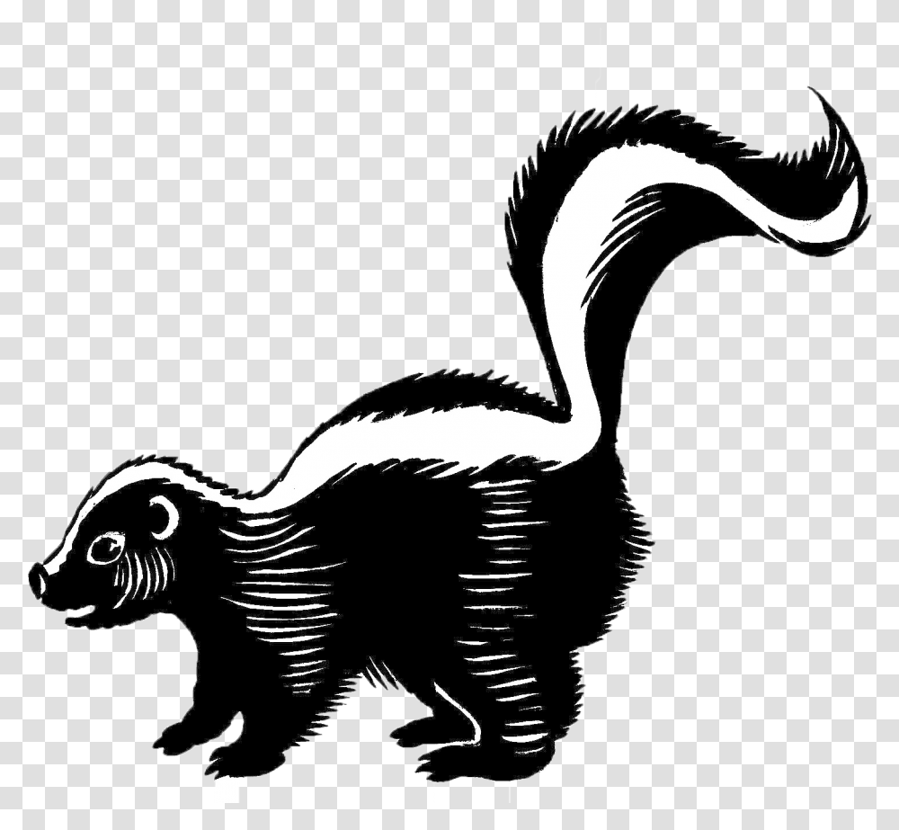 Skunk Background Skunk Black And White, Animal, Wildlife, Mammal Transparent Png