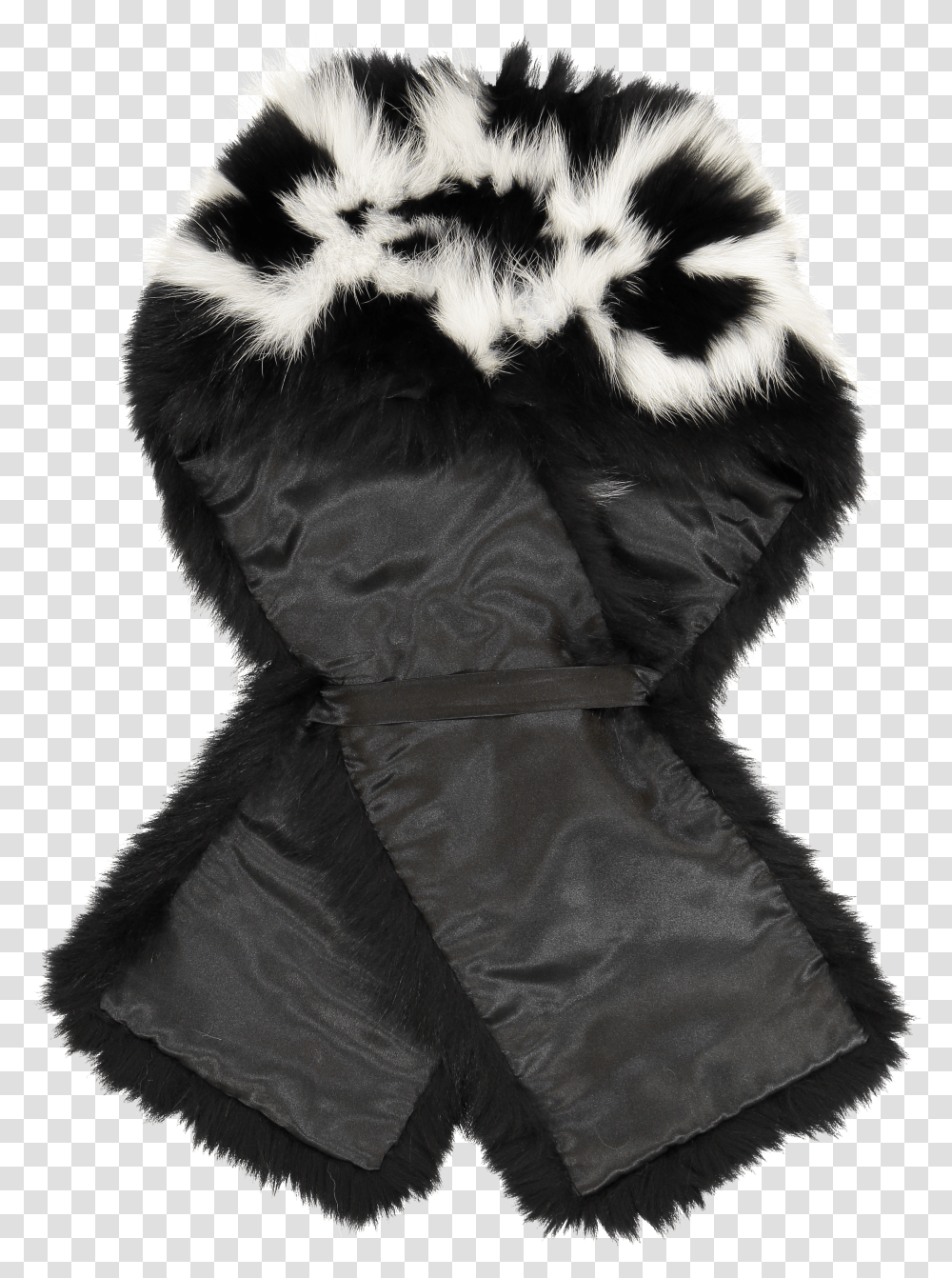 Skunk Scarf Black Fur Scarf Black And White Transparent Png