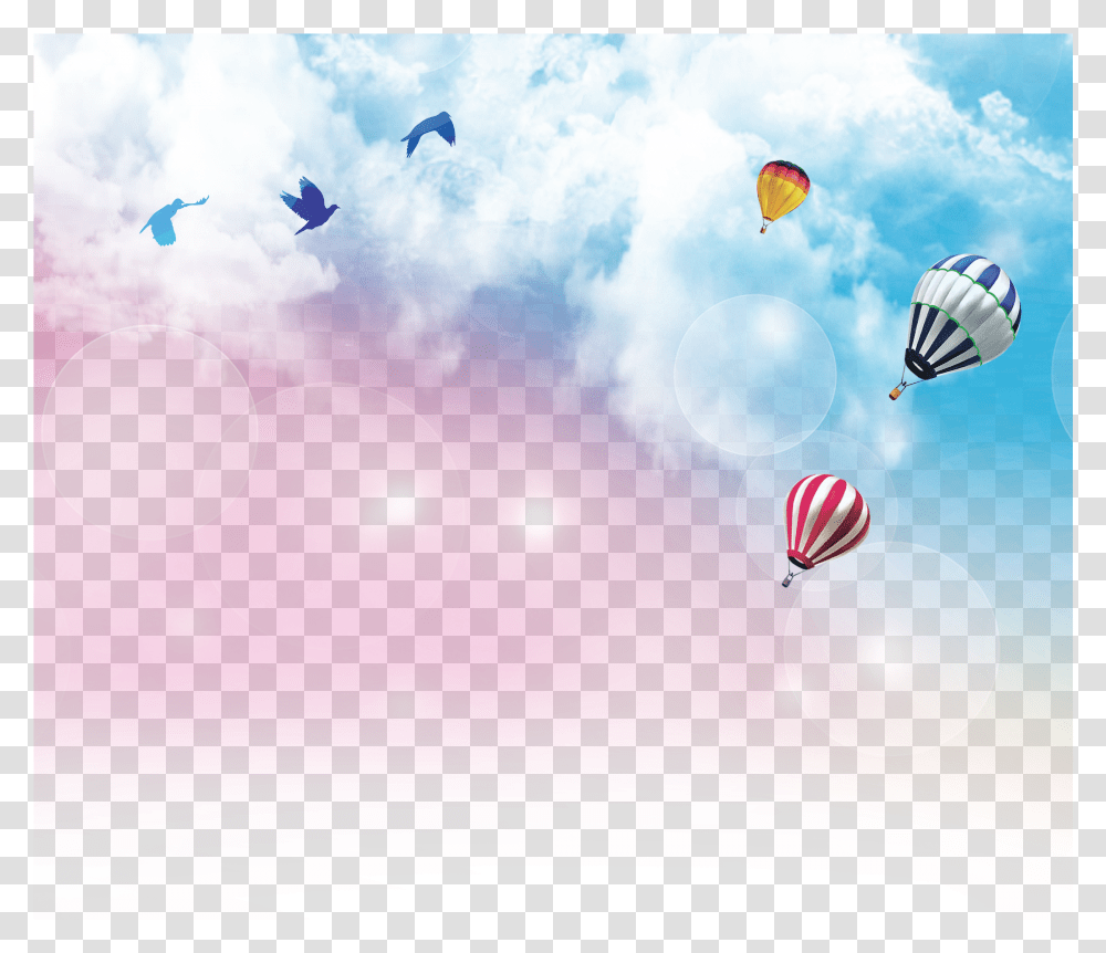 Sky Background Clouds Background With Hot Air Balloon, Aircraft, Vehicle, Transportation, Bird Transparent Png