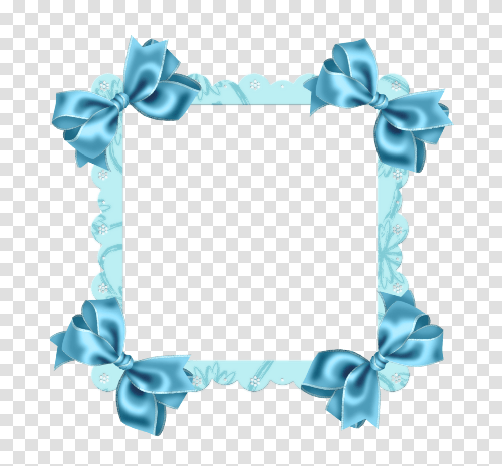 Sky Blue Frame With Bow Flower Sky Blue Border, Gift, Cushion, Scroll, Rattle Transparent Png