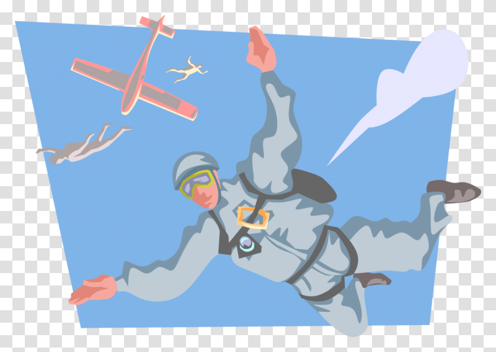 Skydiver Free Falling Vector Art, Swimming, Sport, Water, Sports Transparent Png