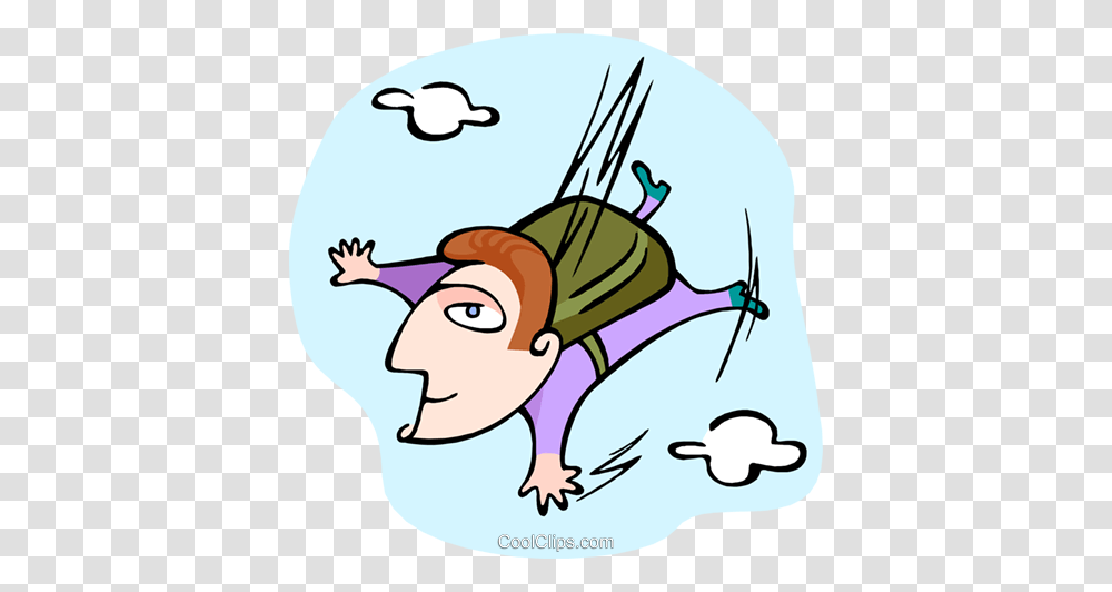 Skydiver Royalty Free Vector Clip Art Illustration, Washing, Head, Leisure Activities Transparent Png
