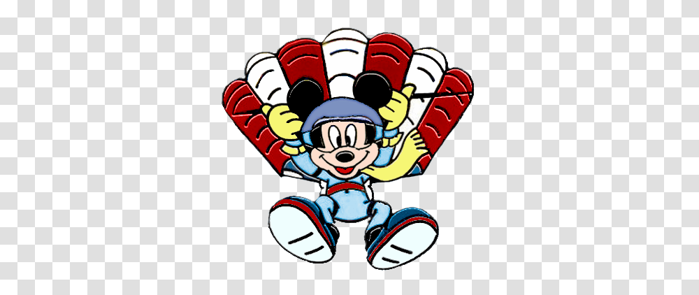 Skydiving Mickey Mouse As He Parachute Glides To The Ground My, Leisure Activities, Doodle Transparent Png