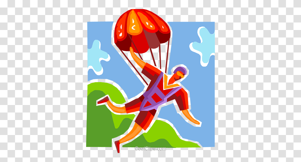 Skydiving Royalty Free Vector Clip Art Illustration, Modern Art, Outdoors Transparent Png