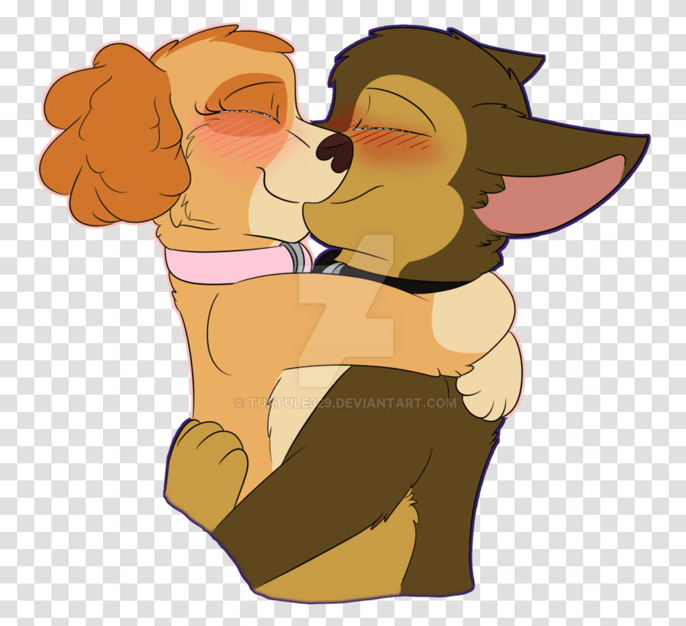 Skye And Chase Paw Patrol Chase X Skye Love, Person, Human, Kissing Transparent Png
