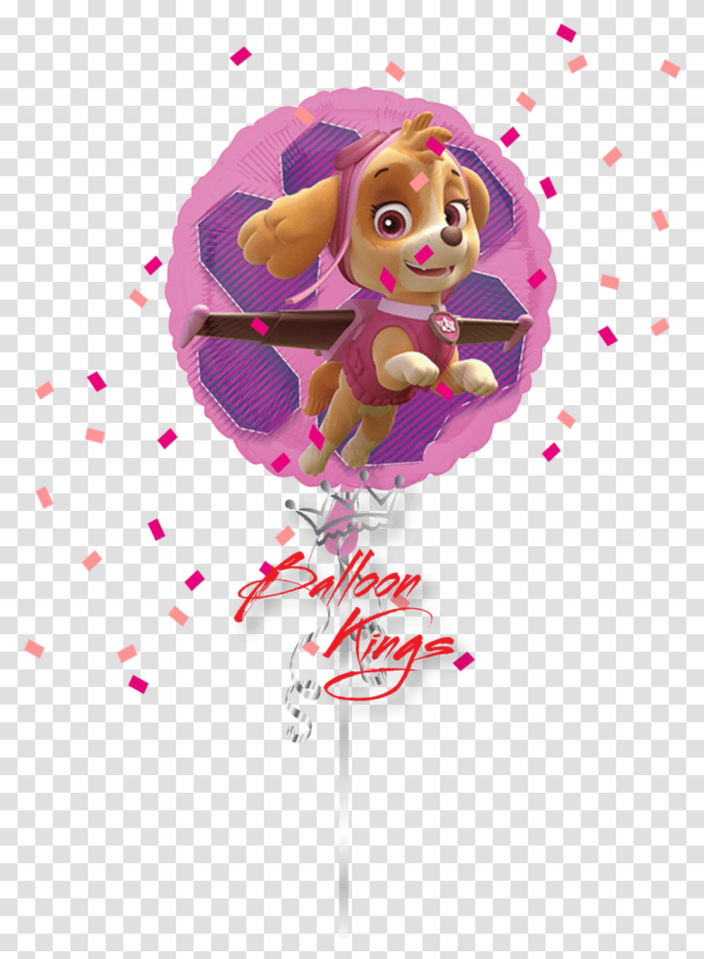 Skye And Everest Round Birthday Barbie Balloons, Paper, Confetti Transparent Png
