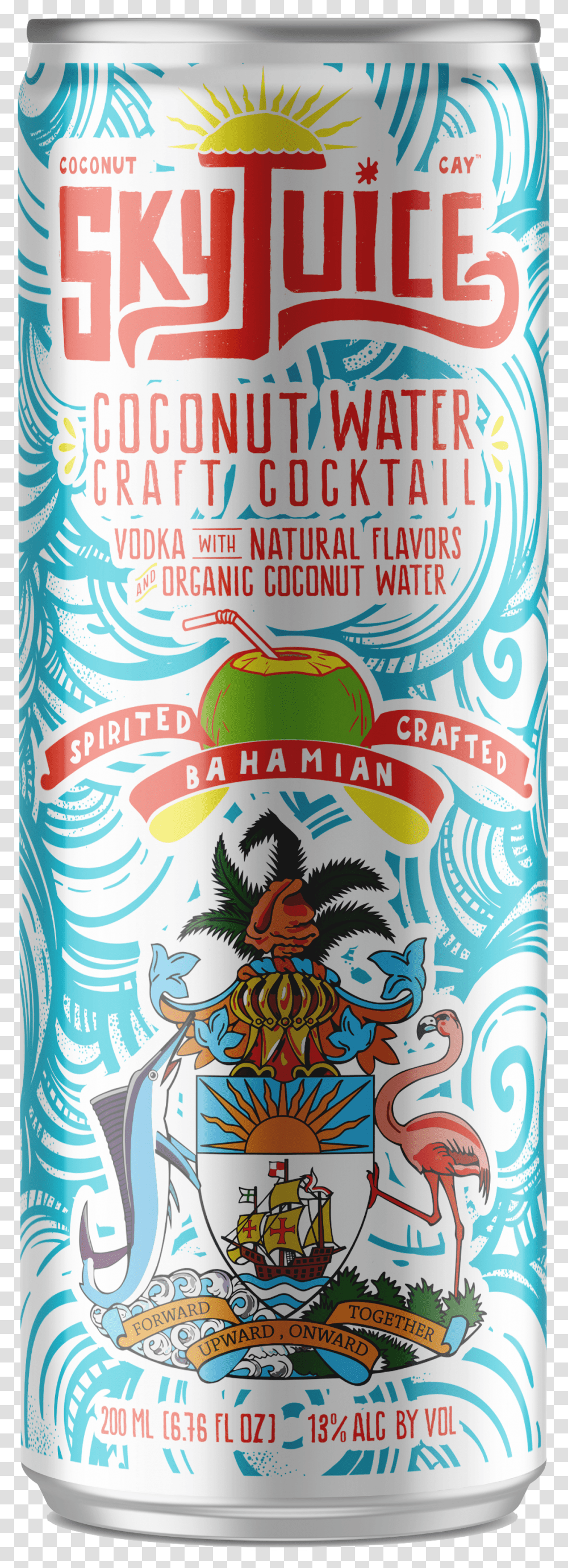 Skyjuice Can Front Coat Of Arms Of The Bahamas, Beverage, Drink, Tin, Alcohol Transparent Png