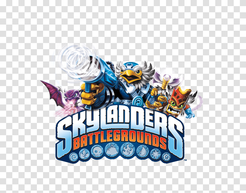 Skylanders Battlegrounds Logo With Characters Skylanders Spyro's Adventure, Poster, Advertisement, Flyer, Paper Transparent Png