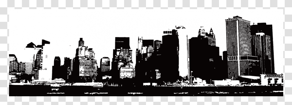 Skyline Building Illustration Black Building City Silhouette, Urban, Town, High Rise, Downtown Transparent Png