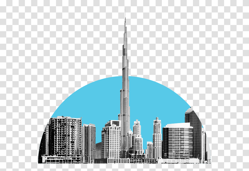 Skyline Burj Khalifa, High Rise, City, Urban, Building Transparent Png