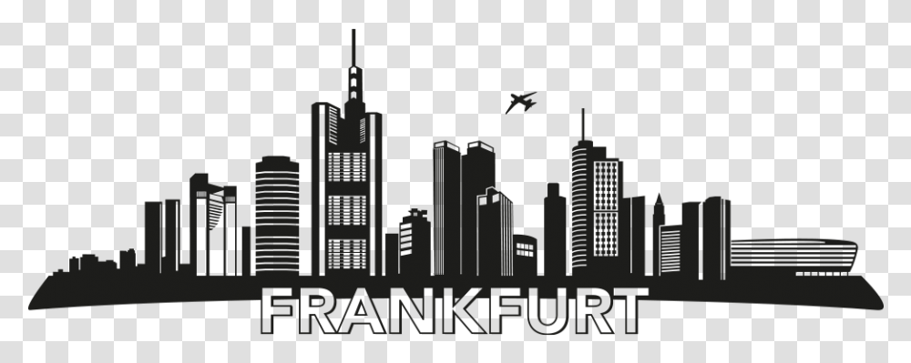 Skyline Plaza Frankfurt Wall Decal Metropolis Frankfurt Skyline Stencil, City, Urban, Building, High Rise Transparent Png