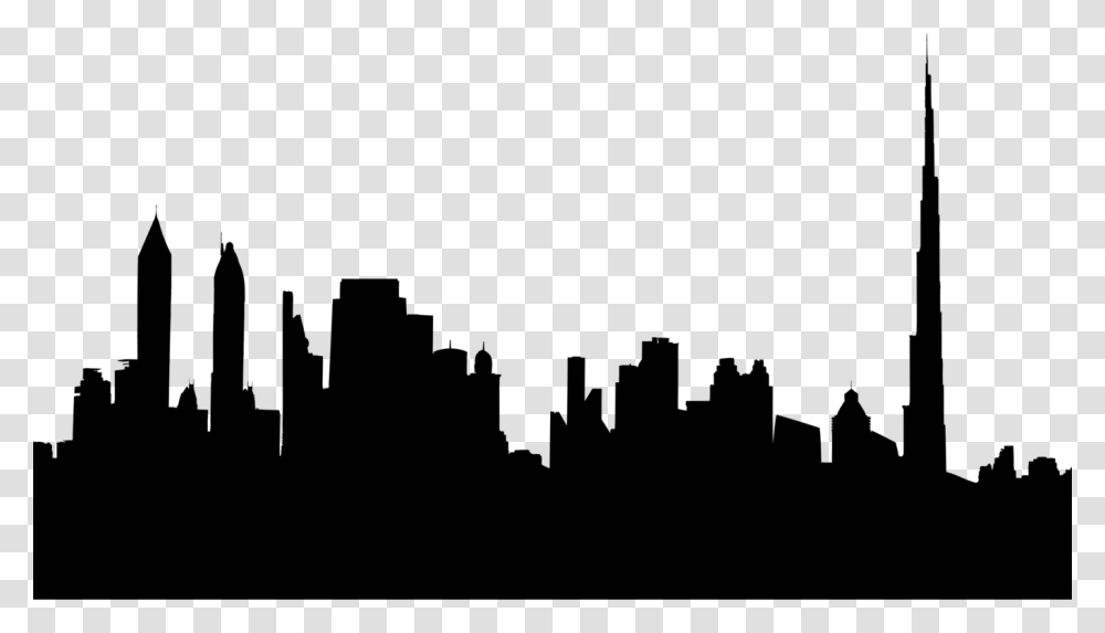 Skyline Silhouette Cityscape Dubai Download, Gray, World Of Warcraft Transparent Png